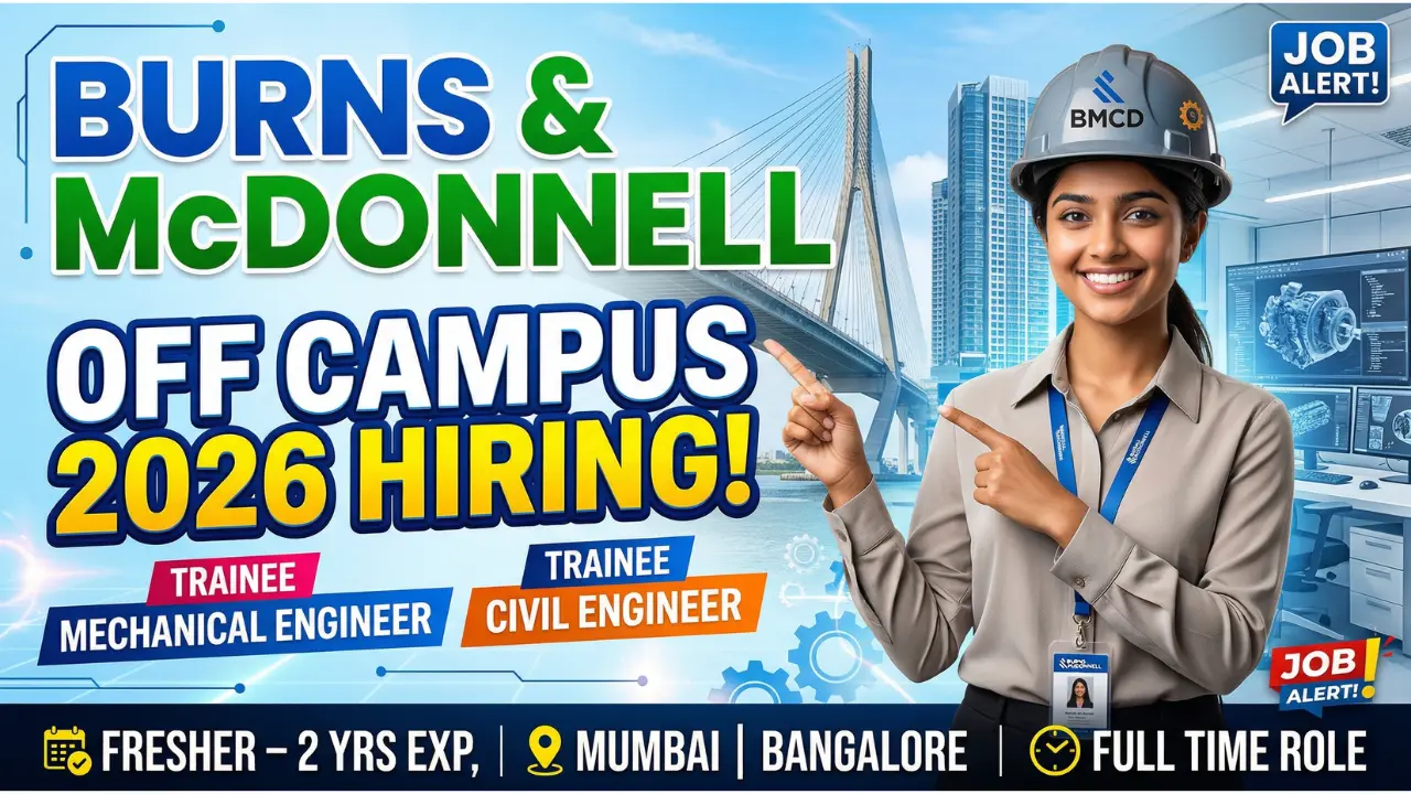 Burns & McDonnell Off Campus Hiring Fresher For Trainee Mechanical Engineer / Trainee Civil Engineer – 2026